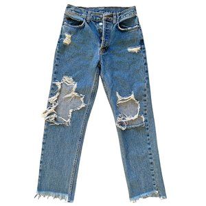 CARMAR DENIM Straight Leg Distressed Jeans SIZE 26 (RETAIL $228)